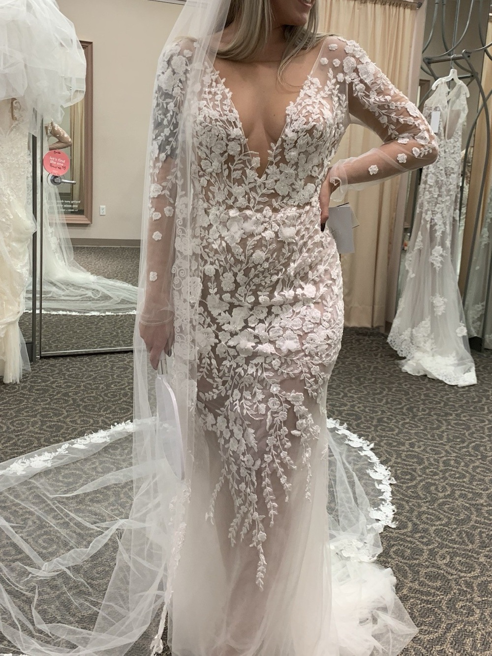 Galina Signature #330802 Lace Bridal Wedding Gown & detachable tulle skirt - 8
